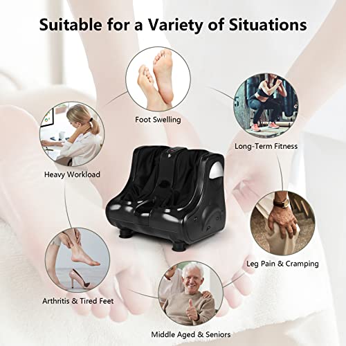 ARLIME Foot & Calf Massager with Heat, Shiatsu Electric Machine - color: Black