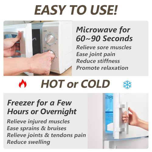 RelaxCoo Heating pad Microwavable with Washable Cover 6 * 12" Microwave Moist Heat Pad for Neck Shoulder, Cramps, Back Pain Relief, Warm Compress Rice Bean Bag Hot Pack for Muscles, Joints, Lavender - style: Grey 1 Pack