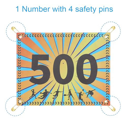 PATIKIL Tearproof Running Bib Numbers, Wheat Ears Waterproof Race Competitor Numbers with Safety Pin for Marathon Sports Game Competition Runner - style: 1-500