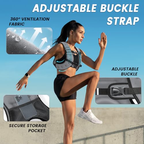Weighted Vest Woman, 6/8/12/16/20/25/30lb Weight Vest for Women Men - color: Grey, size: 12LB