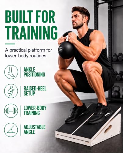 Wooden Slant Board for Calf Stretching, Calf Stretch Board, 500 lb Capacity