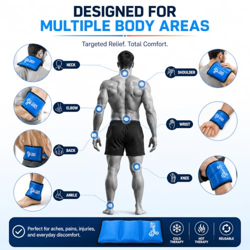 Treaton, Reusable Gel Ice Pack for Hot & Cold Therapy, Flexible Cold & Hot Compress, Microwave & Freezer Safe, Leak-Resistant Ice Pack for Back, Shoulder, Knee, Neck & Muscle Recovery - size: Large