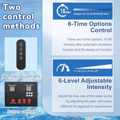Cold Therapy Knee Ice Machine for After Surgery, Portable Cooling Therapy Device with Adjustable Timer, Supports All-Night Continuous Working, Ideal for Knee/Ankle/Shoulder/Waist Relief