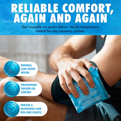 Perfect Remedy 2-Pack Gel Ice Packs for Injuries Reusable, Hot & Cold Pack that’s Durable, Soft & Flexible, Fast Relief & Recovery (Blue, Reg 2PK) - color: Blue Standard, size: Regular 2 Pack
