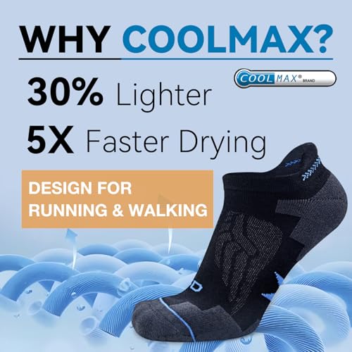 Socks Daze Men's Women's Ankle Cushioned Coolmax Running Walking Socks - color: 4 Pairs Dark Grey, size: Large-X-Large