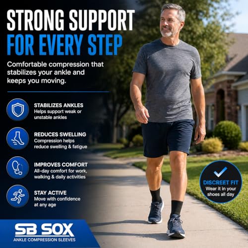 SB SOX Ankle Brace Compression Sleeve for Men & Women - color: Solid - Beige, size: X-Large
