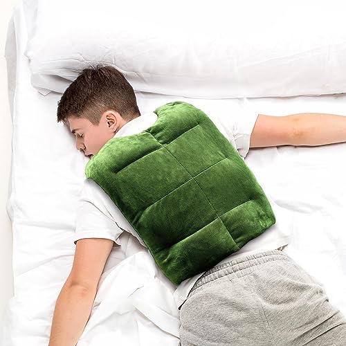 Herbal Concepts Aromatherapy Vest Shaped Microwaveable Wrap Made of Organic Flaxseed, Peppermint, & Lemon Grass for Back | Back Pack Relieves Stress & Pain | Available in Charcoal (Olive) - color: Olive