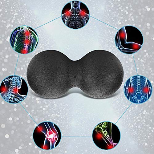 Peanut Massage Ball Roller, 24x12cm EPP Peanut Massage Ball Double Lacrosse Ball Massager Deep Tissue Massage Tool for Back, Spine and Shoulder, Muscle Recovery and Relief - color: Black, size: 24x12cm double balls