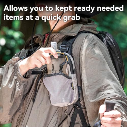 HIKEMAN Backpack Shoulder Strap Pouch - Smartphone Strap Pack,Waterproof Backpack Strap Pocket Attachment Bag for Hikers,Small Crossbody Bag Waist Pack for Sports Hiking Camping (Army Green) - color: Army Green