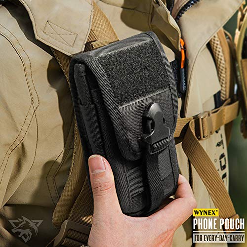 WYNEX Tactical Phone Pouch Molle, Phone Blet Holder Fit 4.0-6.7" Screen - color: Black