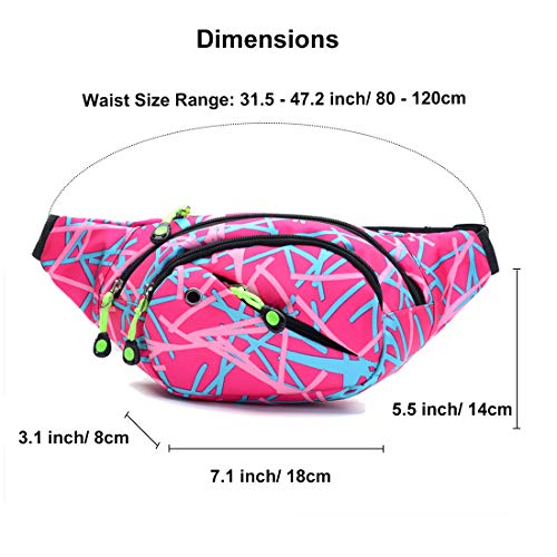 Ausion Fanny Pack Waist Bag for Men&Women Adjustable Belt Hip Bum Bag Fashion Water Resistant Hiking Waist Bag for Traveling Casual Running Hiking Cycling - color: Pink