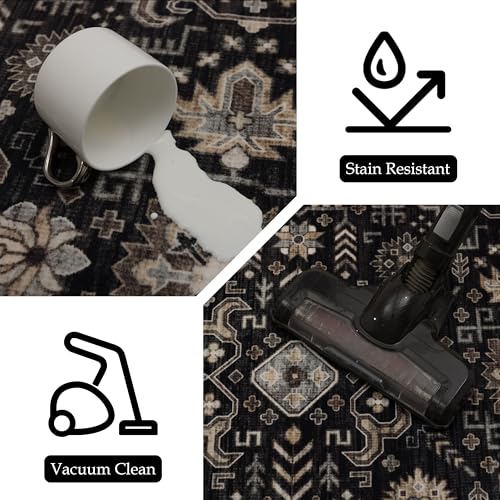 Ruaruarug Hallway Washable Runner Rug 2×6, Ultra Soft, Black Gold - color: Black Gold, size: 2' x 6' (Rectangular)