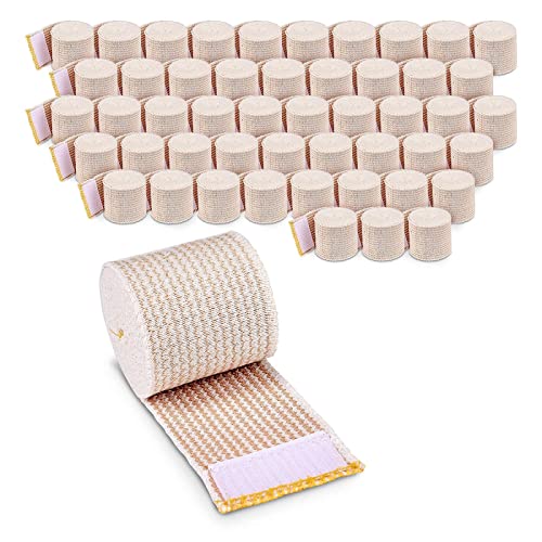 Premium Elastic Bandage Wrap (2” Wide, 50 Pack) - Nexskin Latex Free Athletic/Medical Compression Bandages Hook & Loop Fasteners at Both Ends - Lifetime Washable & Reusable Bandages - size: 50 Pack