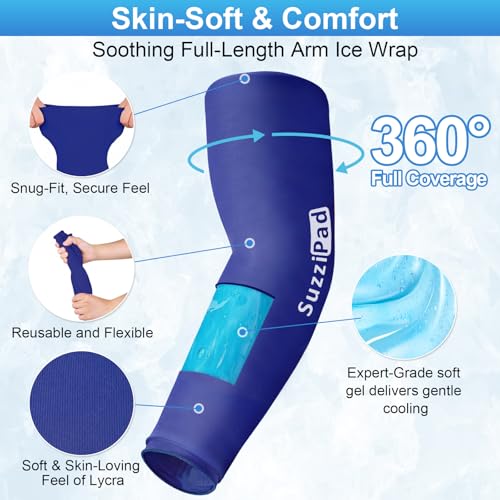 SuzziPad Extended-Length Elbow Ice Pack for Pitchers, Tennis & Tendonitis - style: Medium