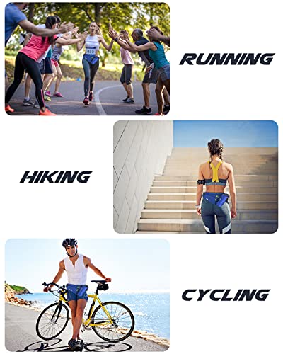 Labeol Running Belt, Waterproof Hydration Belt with Water Bottle Holder - color: Blue