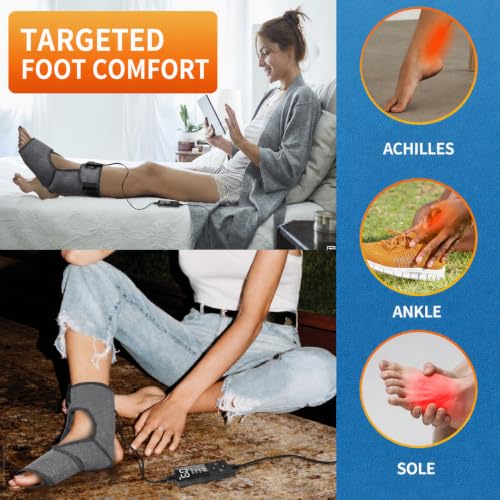 sticro Foot Heating Pad for Ankle Achilles Heel with Massage Ball - color: Gray