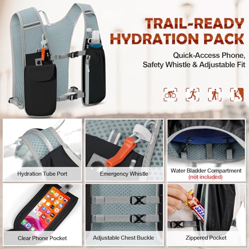 RAINSMORE Running Hydration Vest with 500ml Soft Flask