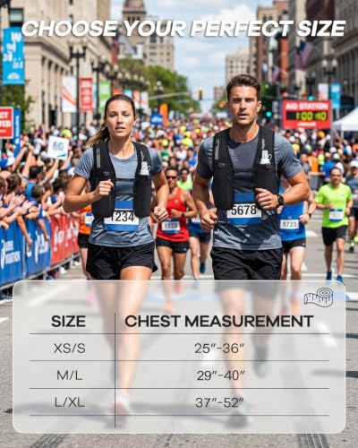 Running Vest for Women Men, Lightweight Reflective Hydration Vest with 500ML Soft Flask, Adjustable Running Backpack Run Vest Water Bottle for Runner Marathon - size: Large - X Large
