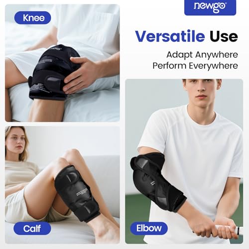 NEWGO Ice Pack for Knee Injuries Reusable, 360° Full Wrap, 2 Pack, Black - color: Regular Black 2-pack