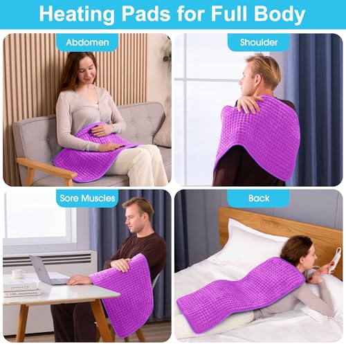 Boileau Electric Heating Pad for Back Relief, Extra Large 17"x33" XXXL - color: Purple
