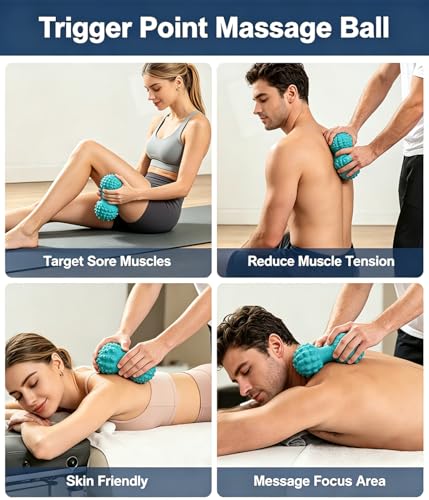3 in 1 Foot Massage Ball Set, Standard Textured Peanut Massage Balls Kit, Deep Tissue Muscle Relaxation Therapy Tools Perfect for Home Office Gym Travel Use Green Set - color: Green Set
