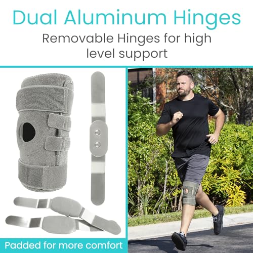 Vive Hinged Knee Brace - Relieves ACL, MCL, Meniscus Tear - Lightweight - color: Gray, size: Small