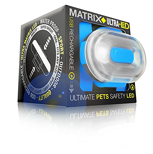 Max & Molly LED Dog Collar Light - USB Rechargeable Safety Light for Night Walking, Running, Hiking - color: Blue