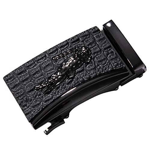Dubulle Ratchet Belt for Men Leather Adjustable Designer Fashion Buckle - color: Night/Black, size: Adjustable Fit 22" to 38" Waist