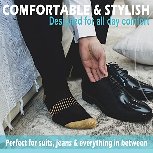Compression Socks for Women and Men, 20-30 mmHg, Knee High, 3 Pairs - color: 05 Black Copper 3 Pack, size: Small/Medium (Petite)