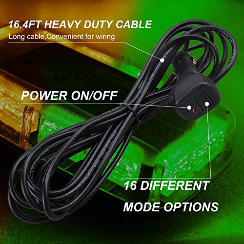ASPL 48LED Roof Top Strobe Lights with Magnetic Base - color: Amber/Green