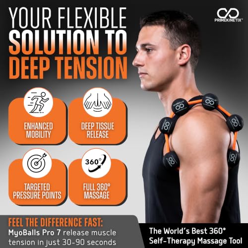 PRIMEKINETIX MyoBalls Massage Therapy Balls - 360° Relief for Plantar Fasciitis, Shin Splints, Tight Calves & IT Band - Deep Tissue Trigger Point Tool for Athletes & Active Lifestyles - 7 Ball Set - size: MyoBalls Pro 7