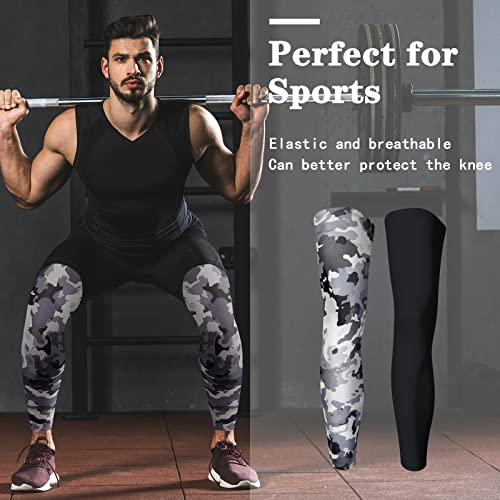 Skylety Compression Leg Sleeves Men Women - color: Black, Gray Camo, size: Medium