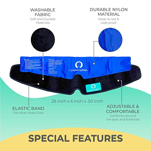 Reusable Head Gel Ice Pack with Adjustable Elastic Band - Head Gel Pack Fits Most Head Sizes - Flexible Ice Packs for Men and Women - Soft Ice Pack with Elastic Band for Convenient Use - 1 Pack - style: Head Gel Ice Pack
