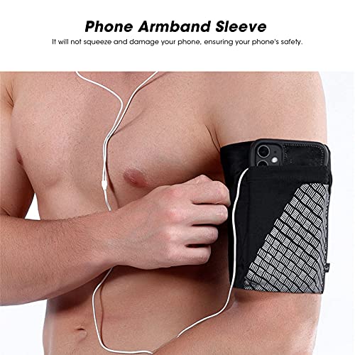 Sports Cell Phone Armband Holder Strap - Ultra-Light Run Arm Band with Reflective Design, Anti-Slip Fit, Perfect for Running, Hiking, Dog Walking - Compatible with Arm Circumference 19-26cm - color: S