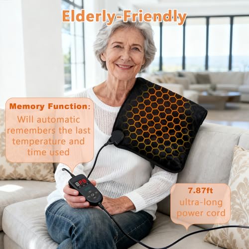 UTK Far Infrared Heating Pad for Back Pain and Period Cramps, 30s Fast Heat