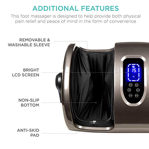 Best Choice Products Shiatsu Foot Massager with Heat for Plantar Fasciitis & Neuropathy, Kneading Foot & Calf Massager with Remote, 360° Adjustable Handle, Rolling & Compression Massage - Gray - color: Gray