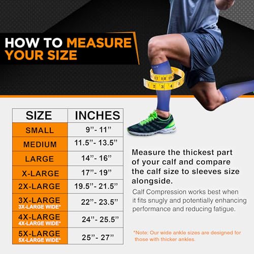 Doc Miller Calf Compression Sleeves 30-40 mmHg for Men & Women, 1 Pair - color: Blue, size: Small