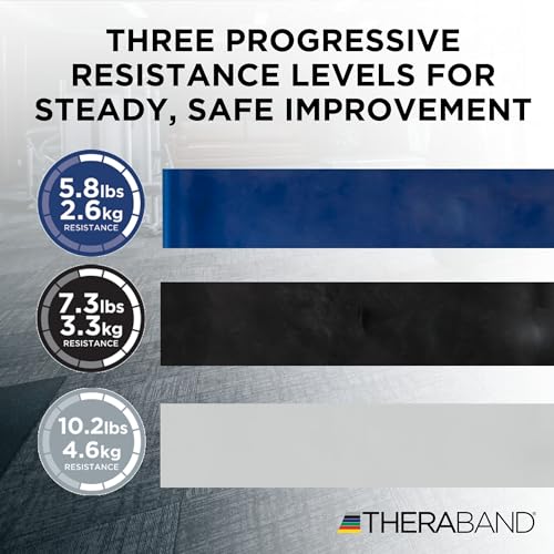 THERABAND Resistance Bands Set, Elastic Bands for Exercise & Physical Therapy, Strength Training for Upper & Lower Body Fitness - size: 3 Pack, style: Non-Latex Advanced