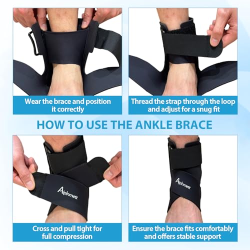 Ankle Support Brace for Men & Women with Stabilizers 2-Pack