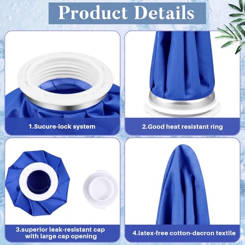 Honoson Reusable Ice Bags for Injuries 2 Pack, 6” Hot & Cold Ice Packs, Leak Proof Cold Compress for Pain Relief, Swelling, Sprains, Headache, Fever & Summer Cooling Relief, Toothache(Deep Blue) - color: Deep Blue
