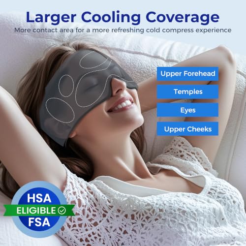 Cooling Gel Eye Mask for Puffy Eyes & Eye Bags, Cold Compress - color: Black