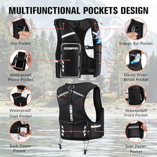 Running Vest for Women Men, Running Hydration Vest with 500ML Soft Flask - size: XSmall - Small