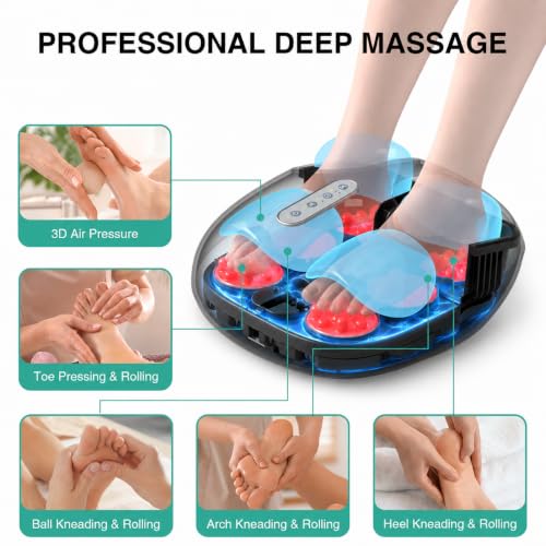Medcursor Foot Massager with Heat, Shiatsu Deep Kneading [2026 Upgraded] - color: Greige