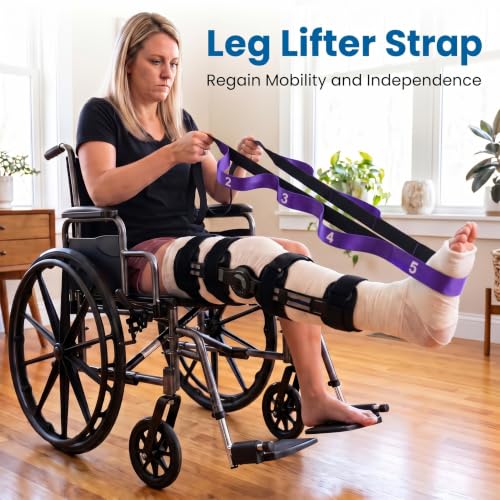 Acozycoo Stretching Strap with Loops for Physical Therapy,Knee,Leg Lifter - color: Purple, size: Length: 86 Inch, Width: 1.5 Inch
