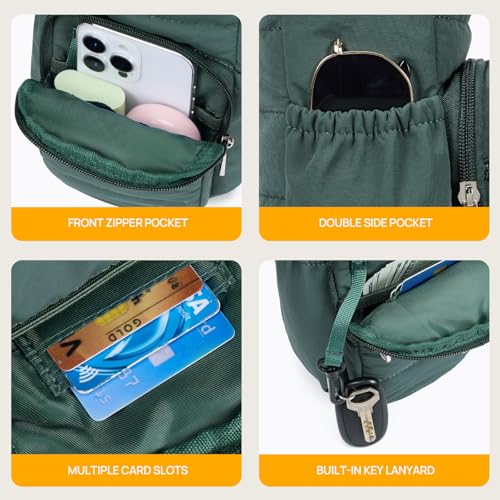Telena Water Bottle Holder with Strap RFID Crossbody Bags for Women - color: Green