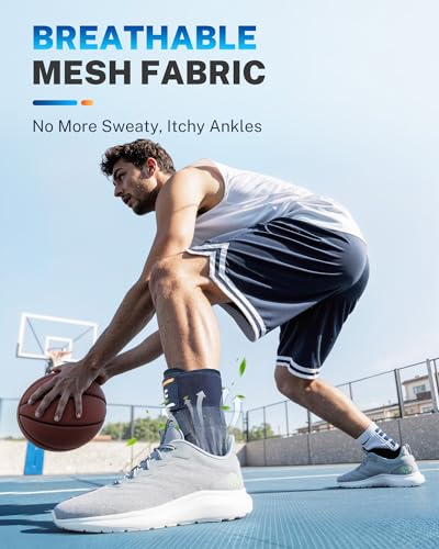 Ankle Brace for Men Women with Removable Side Splints Figure 8 Strap - color: Blue, size: S