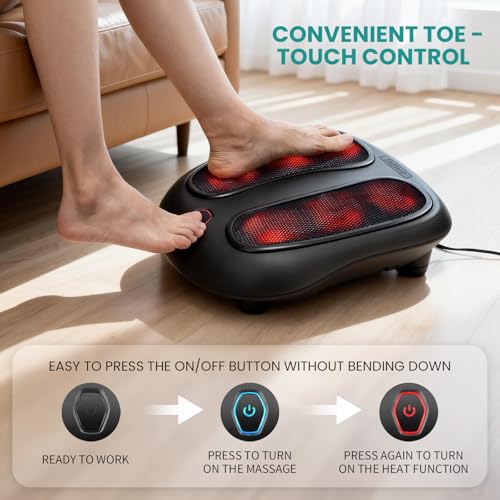 Nekteck Foot Massager with Heat, HSA Eligible FSA Massage Tools Gifts - color: Black