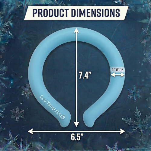 CoolTimeUSA Neck Cooling Tube | Wearable Cooling Neck Wraps for Summer Heat I Hands Free Cold Pack | Reusable Cooler (Blue) - color: Blue