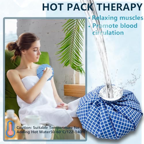Ice Bags for Injuries, Classic No-Leak Elastic Breathable Ice Pack, Cold and Heat Treatment Ice Bag, Can Relieve Headaches, Migraines, Sports Injuries Swelling Pain, 9 Inch (2 Sets) - size: 9"