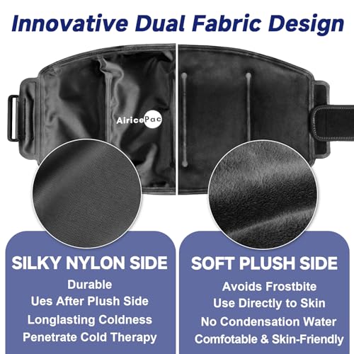 Large Ice Pack for Injuries Reusable Gel for Lower Back, Cold Packs Wrap for Shoulder, Knee, Elbow, Hip, Leg, Soft Cold Compress,16 × 9",Black - style: BLACK-1